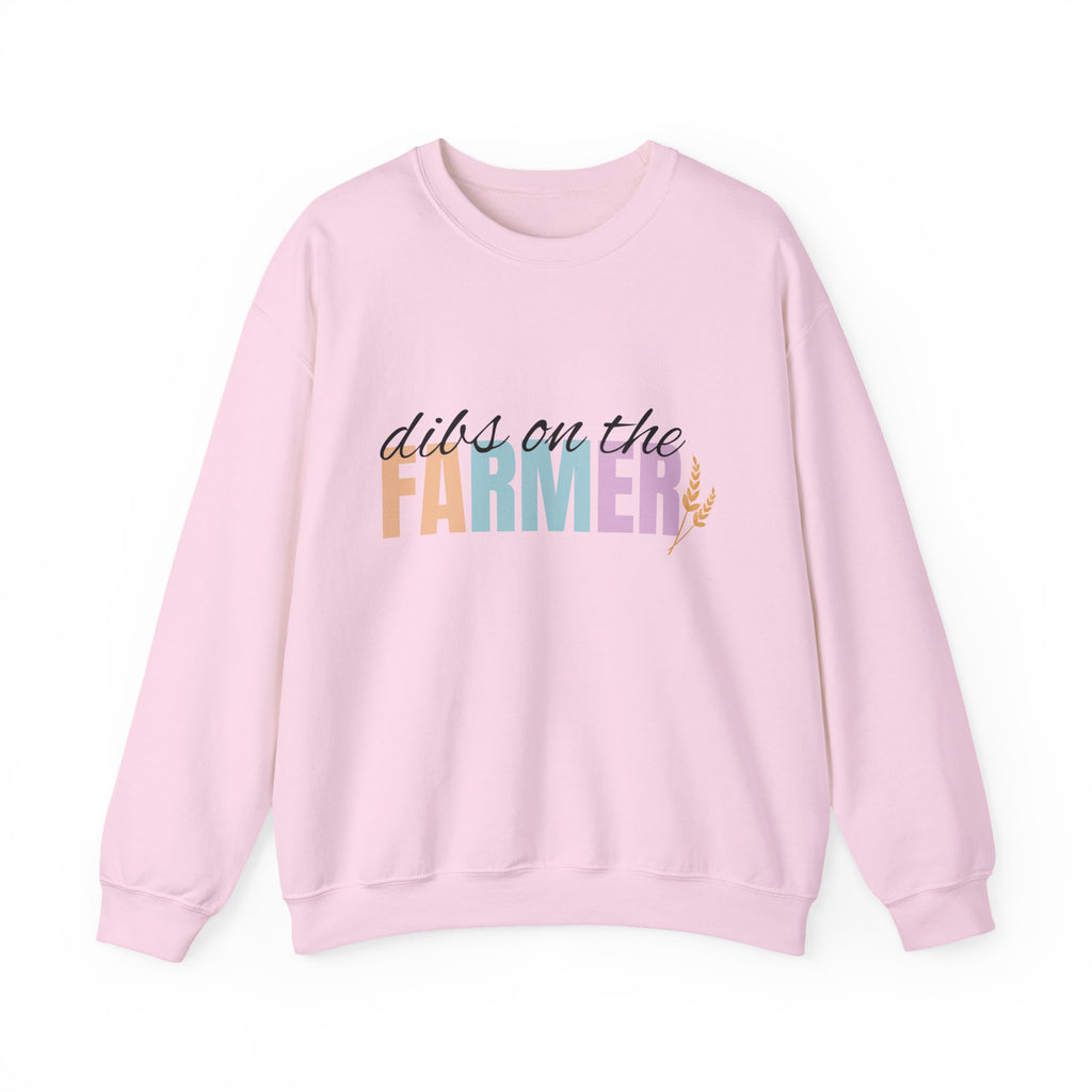 Farmer Vibes Crewneck Sweatshirt – "Dibs on the Farmer" Pastel Graphic