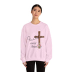 Faith Over Fear Sweatshirt — Floral Cross Christian Crewneck