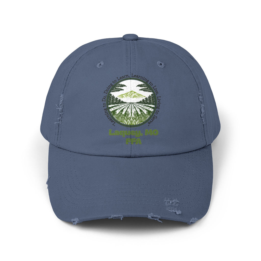 Distressed Baseball Cap — Laquey, MO FFA Scenic Farm Logo