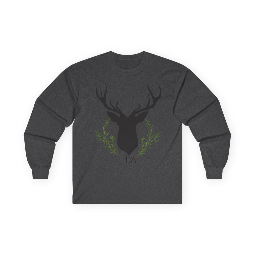 Deer Silhouette Long Sleeve Tee — Rustic FFA Emblem Shirt