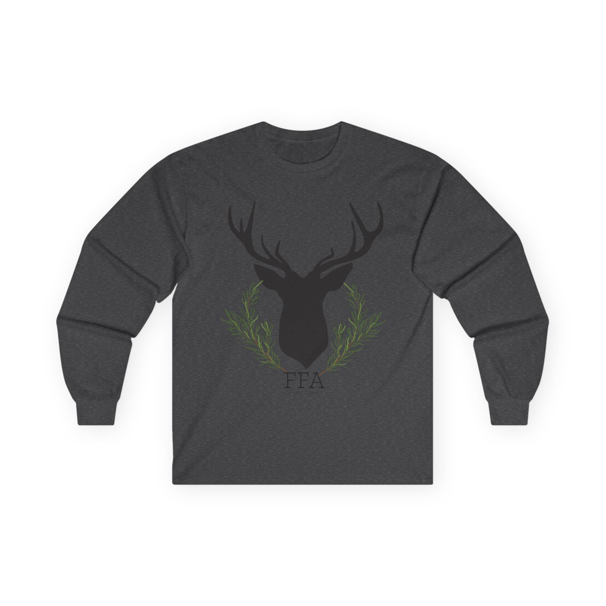 Deer Silhouette Long Sleeve Tee — Rustic FFA Emblem Shirt