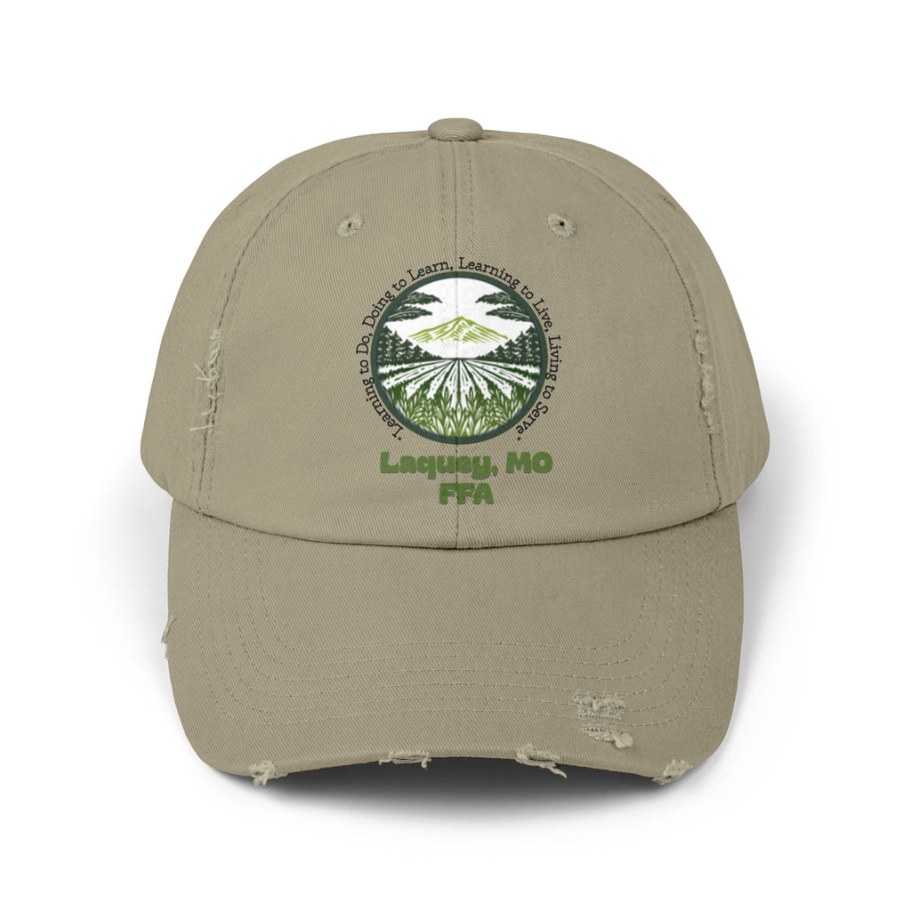 Distressed Baseball Cap — Laquey, MO FFA Scenic Farm Logo