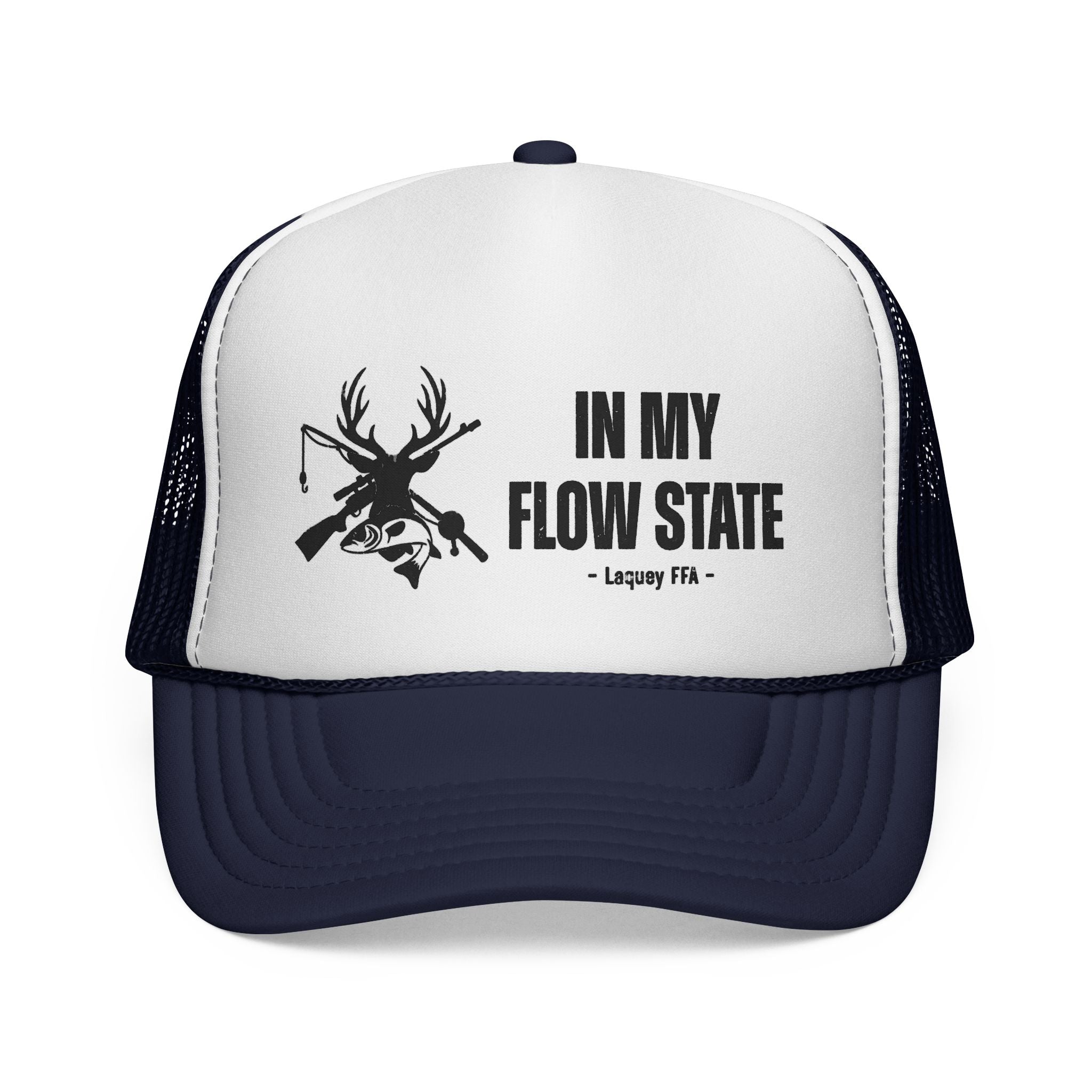 Trucker Cap — “In My Flow State” Hunting Deer Skull Mesh Hat
