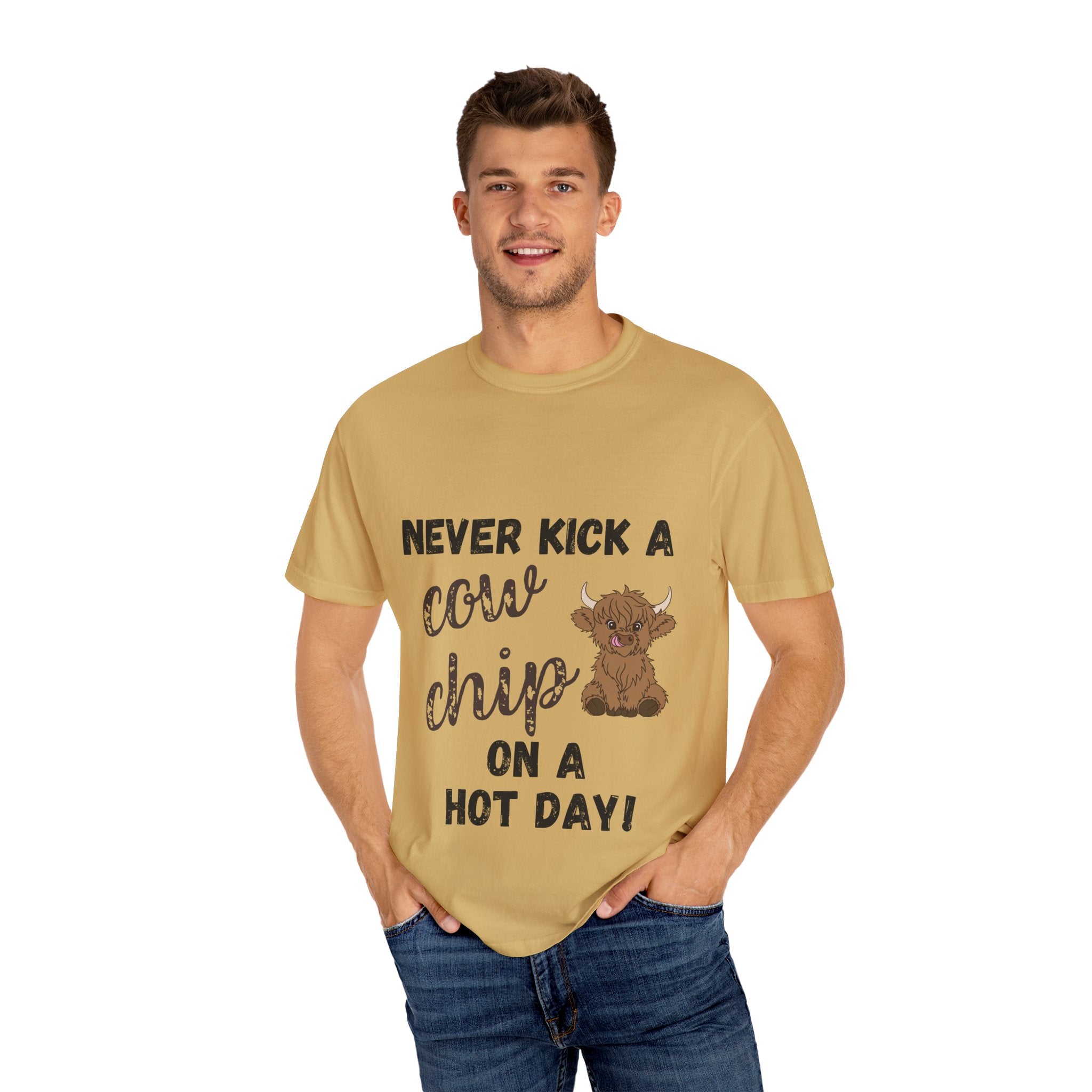 Cow Chip on a Hot Day - Cute Cow Humor Tee