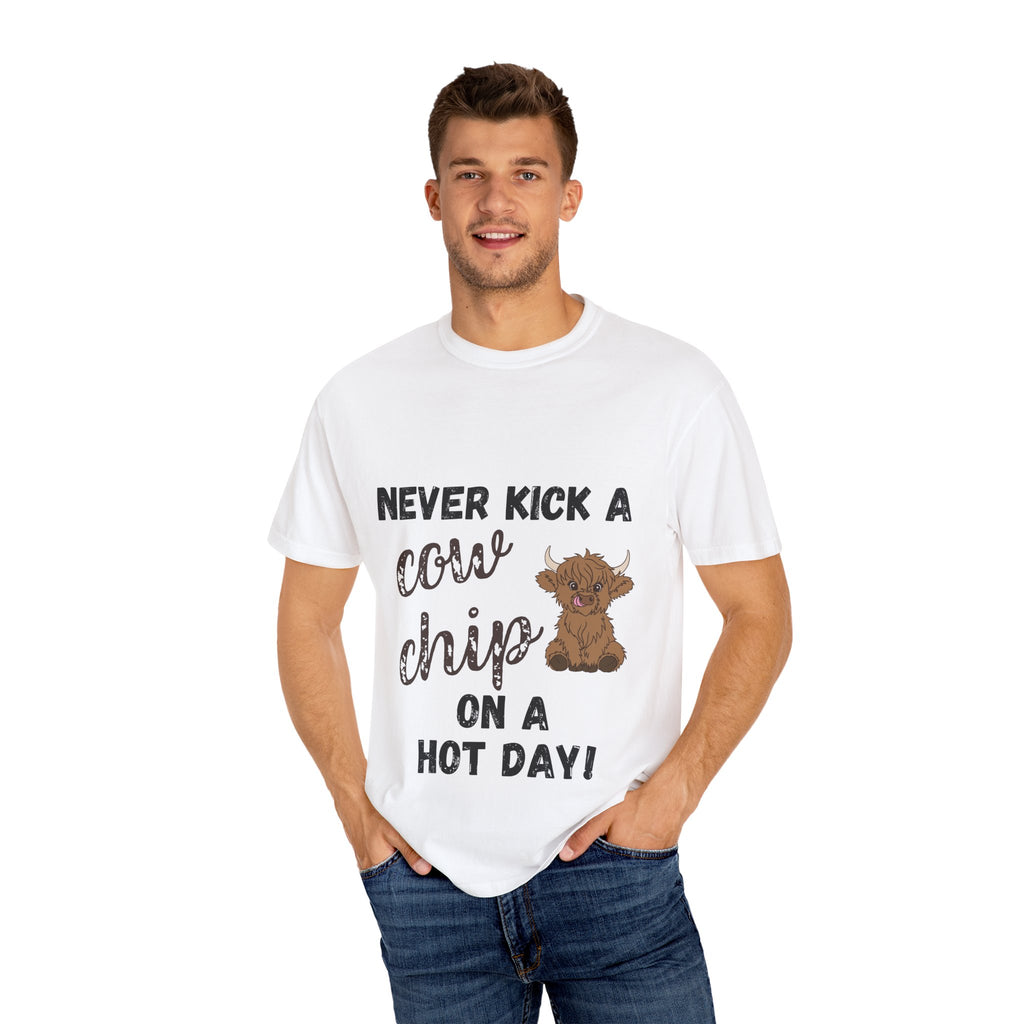 Cow Chip on a Hot Day - Cute Cow Humor Tee