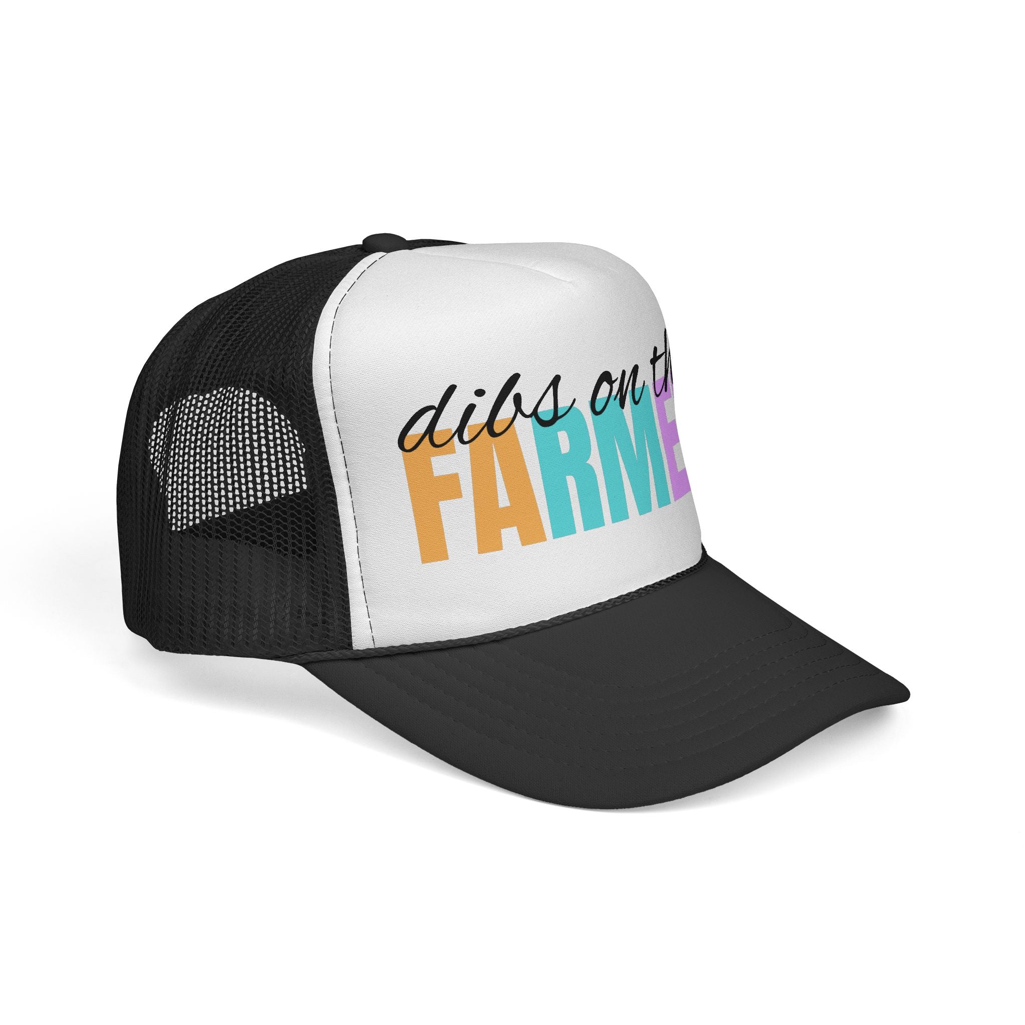 Dibs on the Farmer Trucker Hat — Colorful Country Farm Mesh Cap