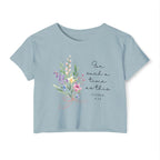 Crop Top — Floral "For Such a Time as This" Inspirational Festival Tee