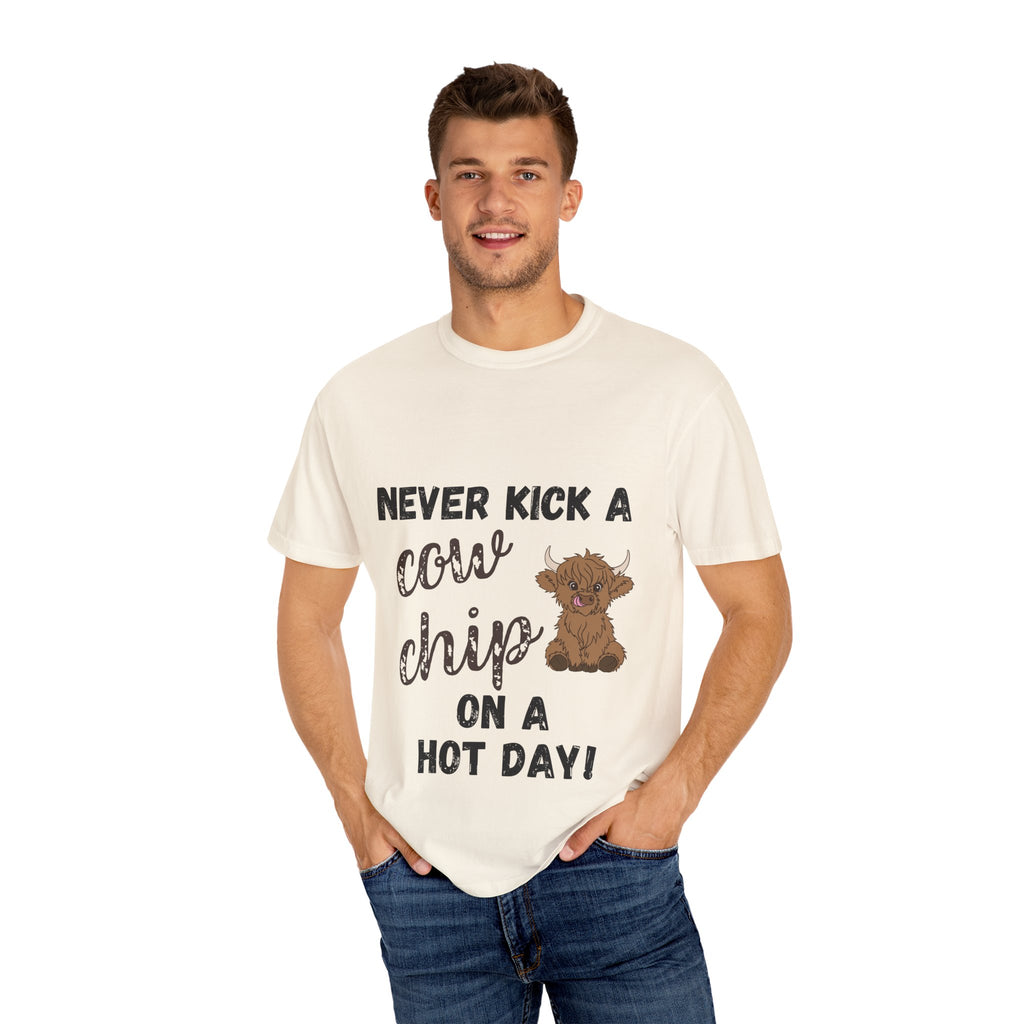Cow Chip on a Hot Day - Cute Cow Humor Tee