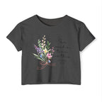 Crop Top — Floral "For Such a Time as This" Inspirational Festival Tee