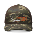 Camo Trucker Hat — Embroidered Antler Logo "Shooters Shoot"