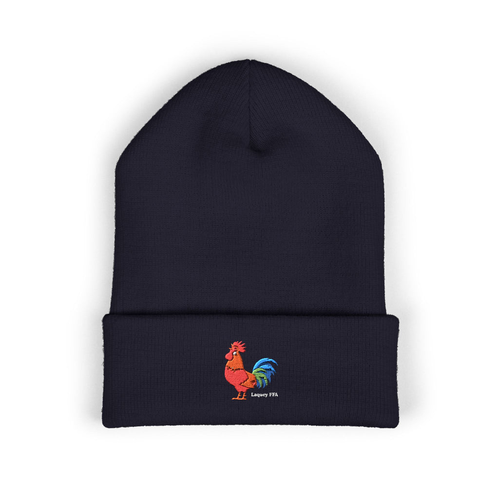 Rooster Embroidered Beanie - Classic Cuffed Knit Hat