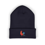 Rooster Embroidered Beanie - Classic Cuffed Knit Hat