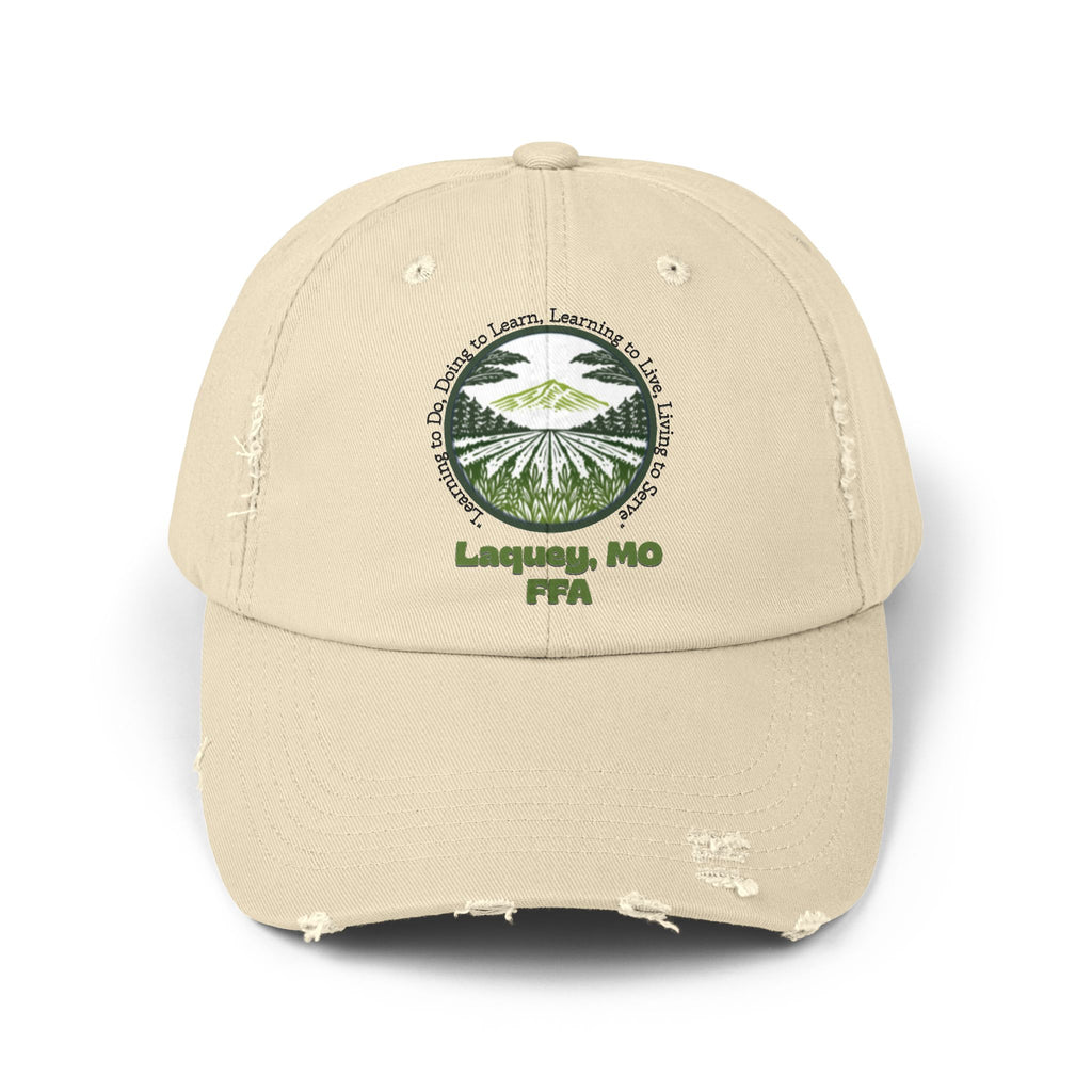 Distressed Baseball Cap — Laquey, MO FFA Scenic Farm Logo