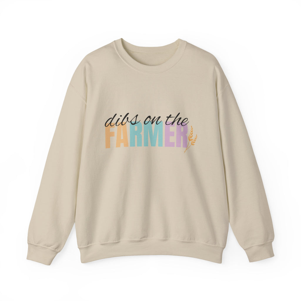 Farmer Vibes Crewneck Sweatshirt – "Dibs on the Farmer" Pastel Graphic