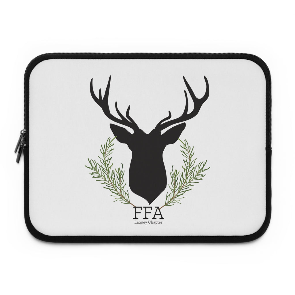 Deer Silhouette with Pine Wreath Laptop Sleeve | FFA Logo