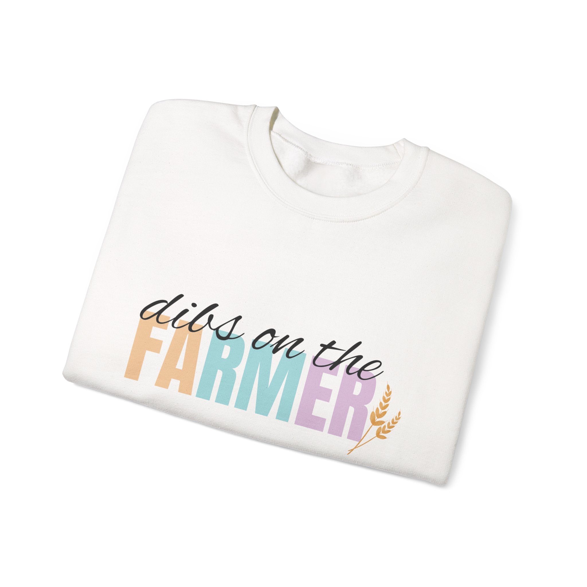 Farmer Vibes Crewneck Sweatshirt – "Dibs on the Farmer" Pastel Graphic