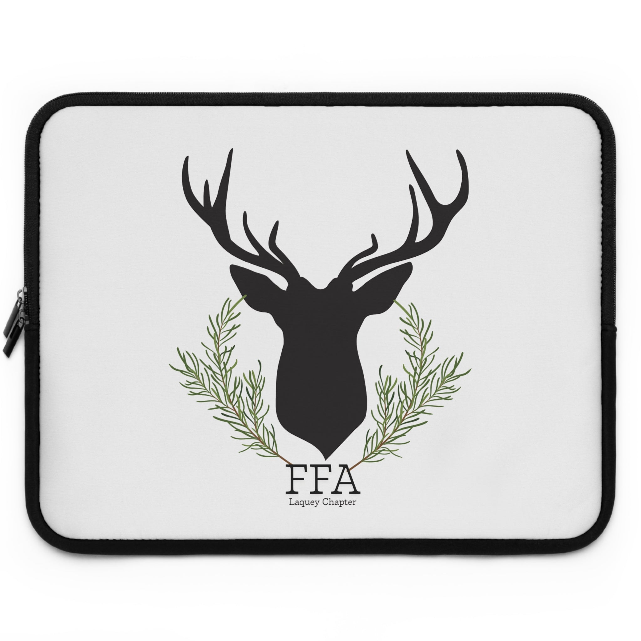 Deer Silhouette with Pine Wreath Laptop Sleeve | FFA Logo