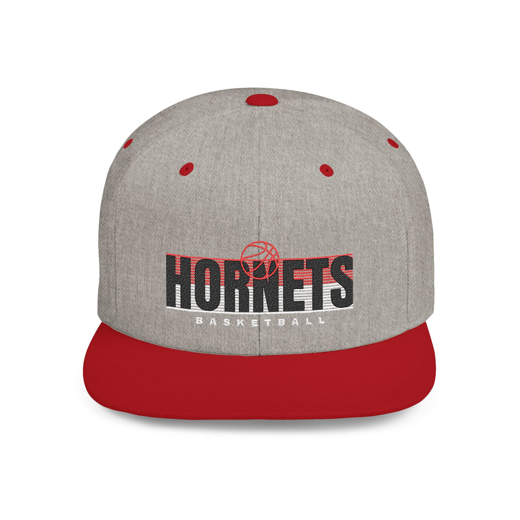 Hornets Basketball Flat Bill Snapback Hat — Retro Team Logo Cap