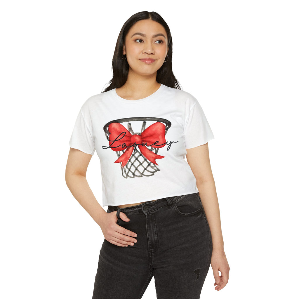 Women's 'Laquey' Basketball Hoop Crop Top — Red Bow Sports Tee