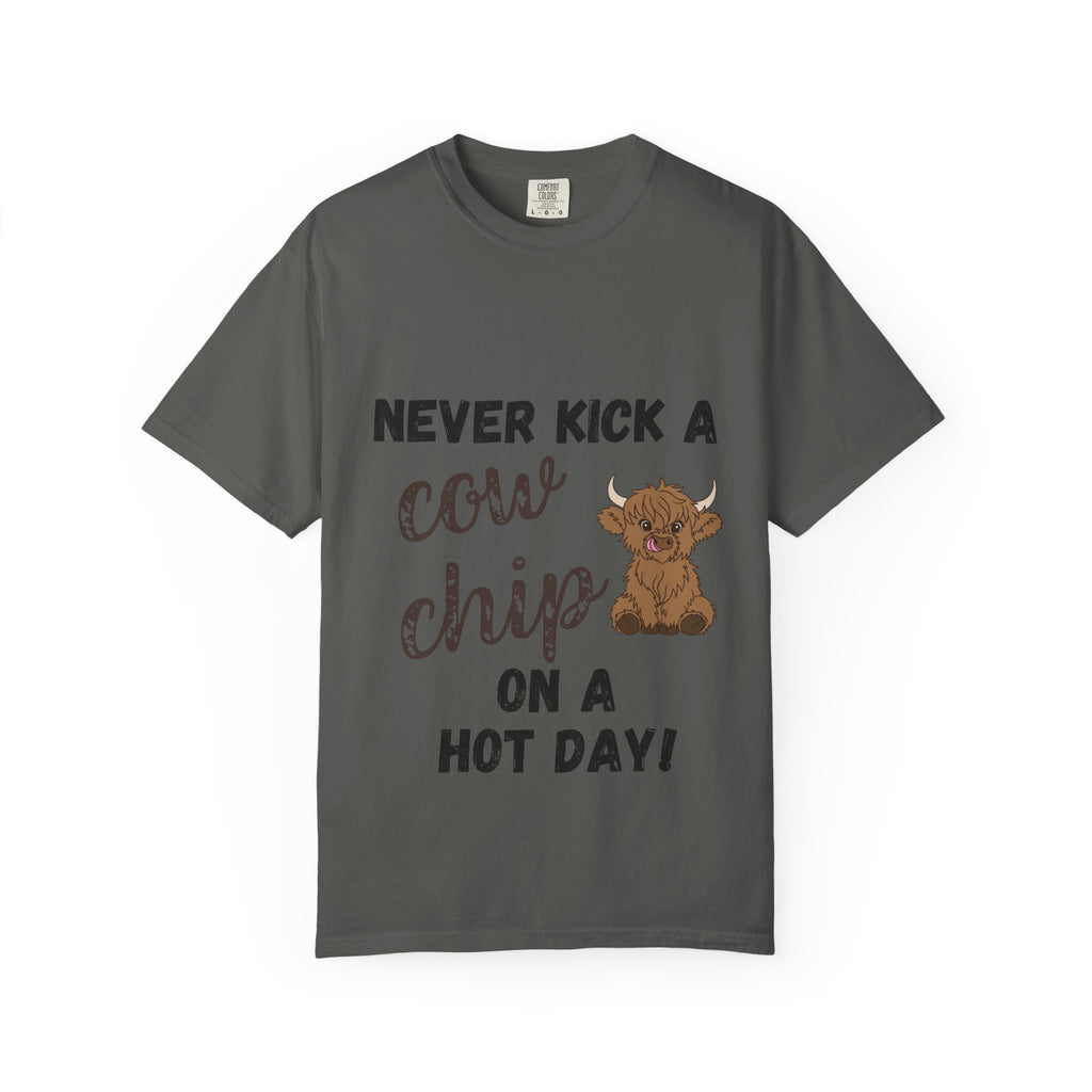 Cow Chip on a Hot Day - Cute Cow Humor Tee