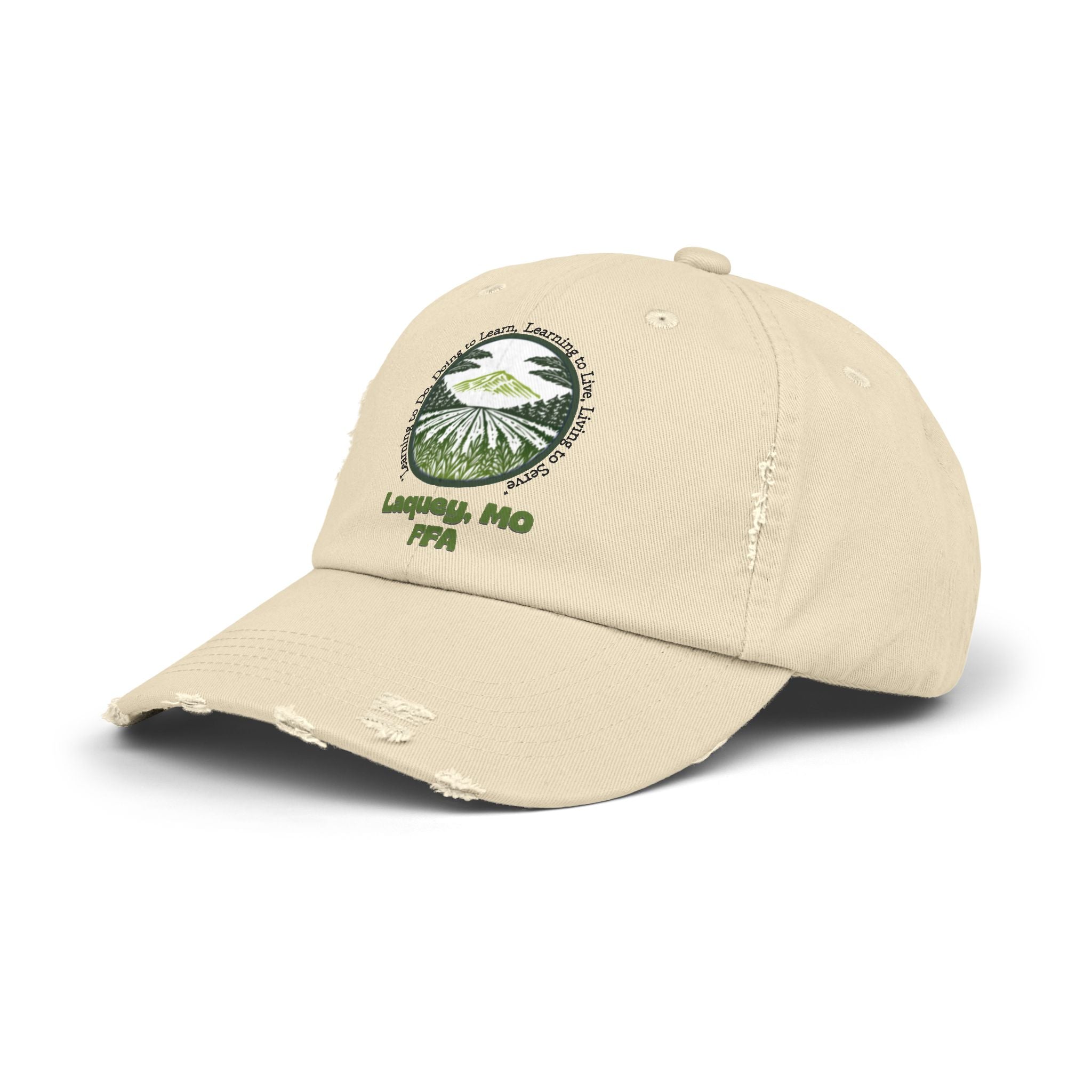 Distressed Baseball Cap — Laquey, MO FFA Scenic Farm Logo