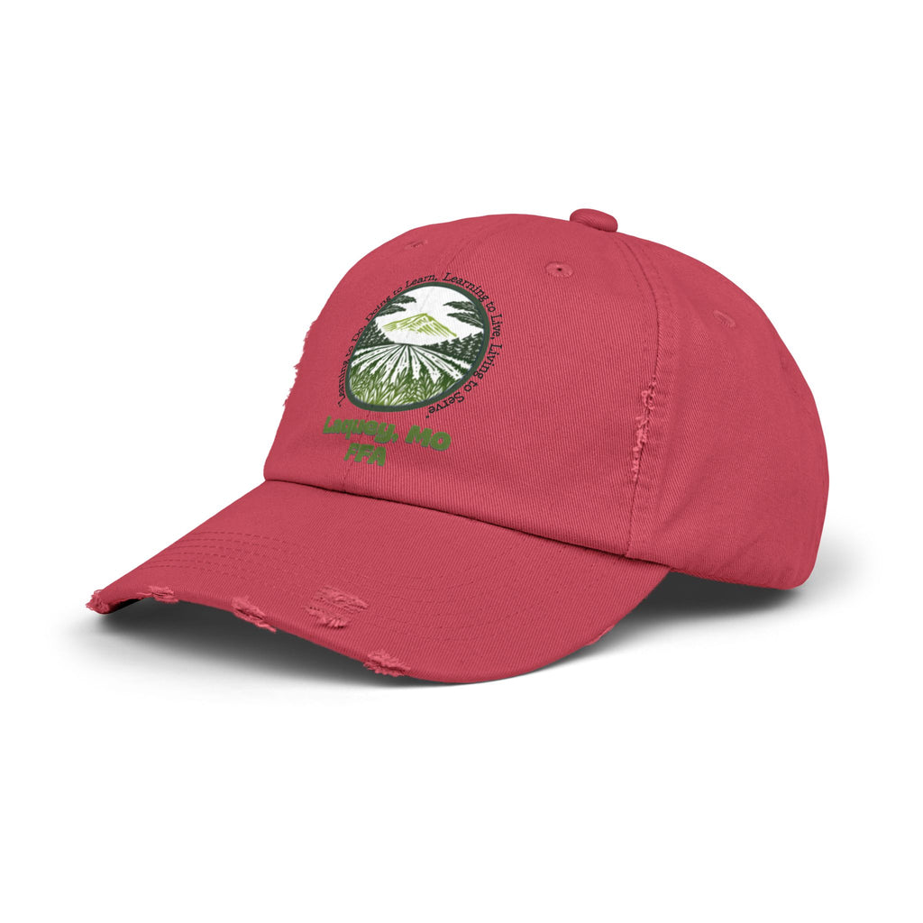 Distressed Baseball Cap — Laquey, MO FFA Scenic Farm Logo