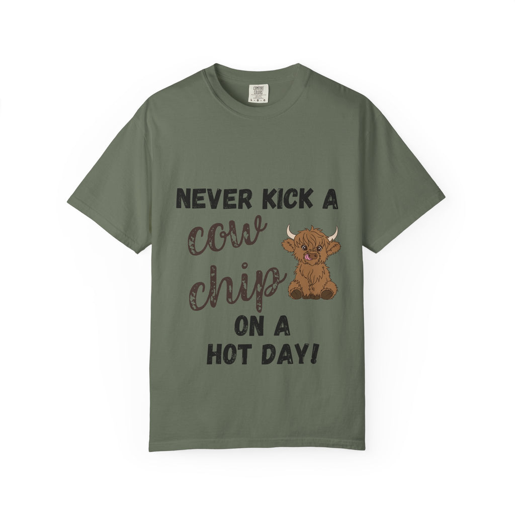 Cow Chip on a Hot Day - Cute Cow Humor Tee