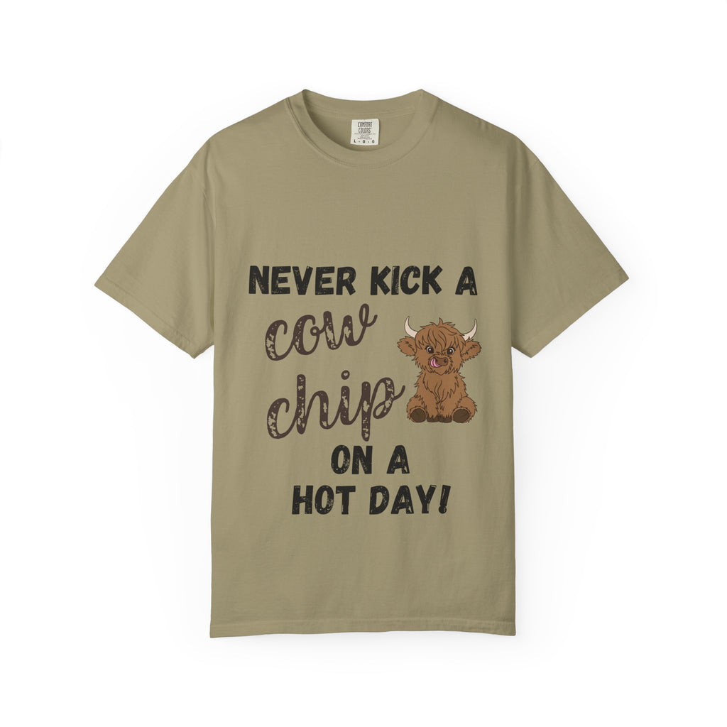 Cow Chip on a Hot Day - Cute Cow Humor Tee