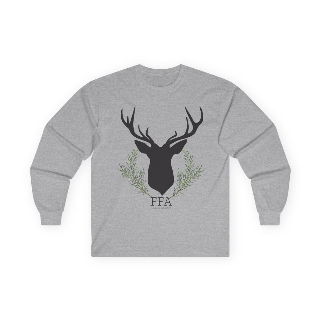 Deer Silhouette Long Sleeve Tee — Rustic FFA Emblem Shirt