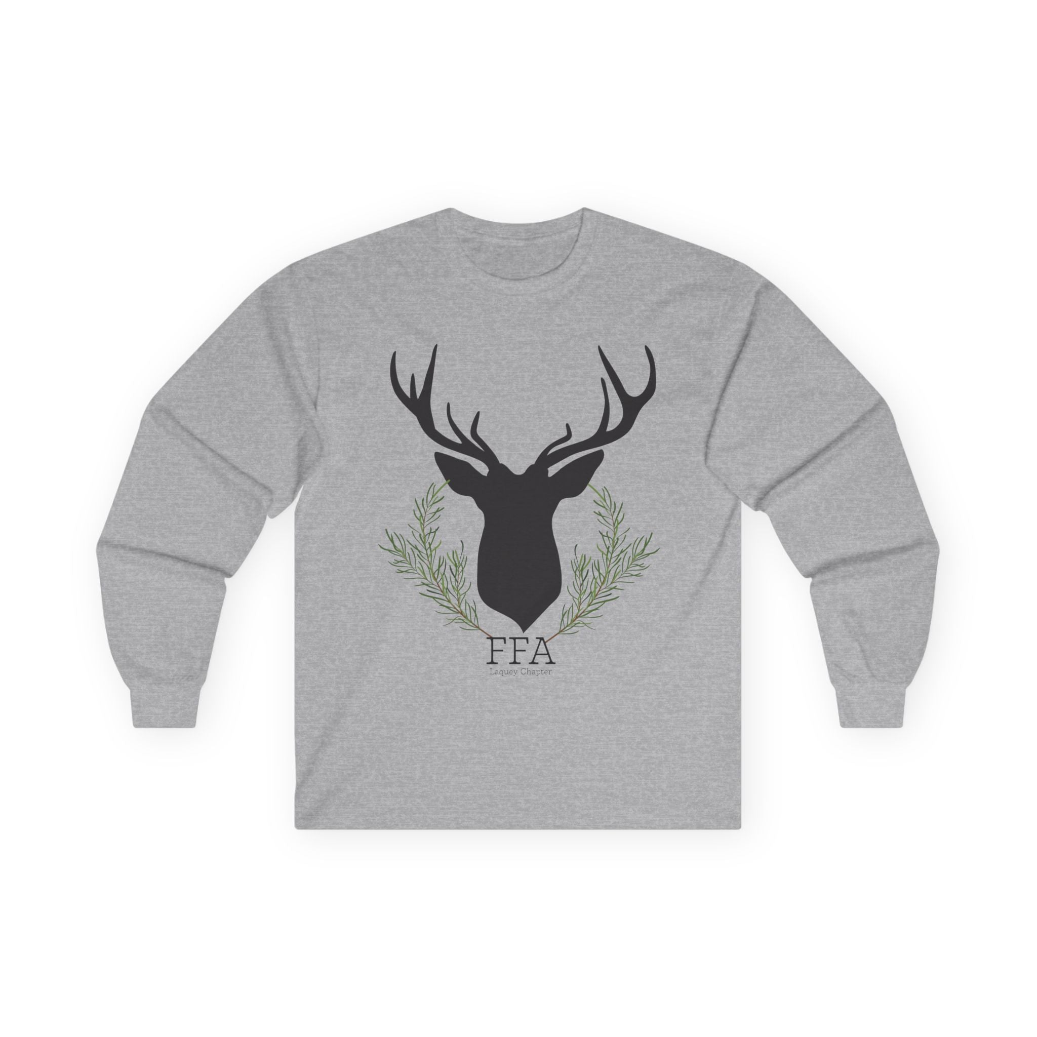 Deer Silhouette Long Sleeve Tee — Rustic FFA Emblem Shirt