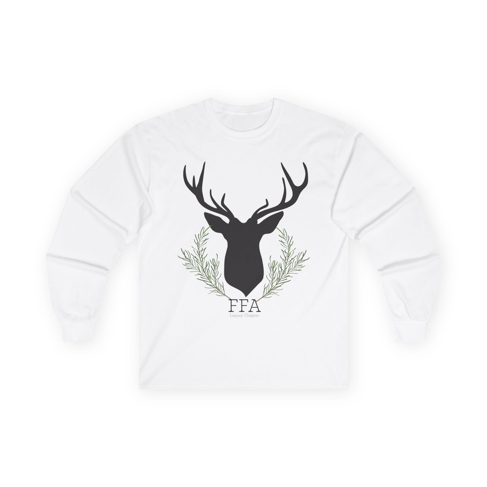 Deer Silhouette Long Sleeve Tee — Rustic FFA Emblem Shirt
