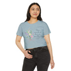 Crop Top — Floral "For Such a Time as This" Inspirational Festival Tee
