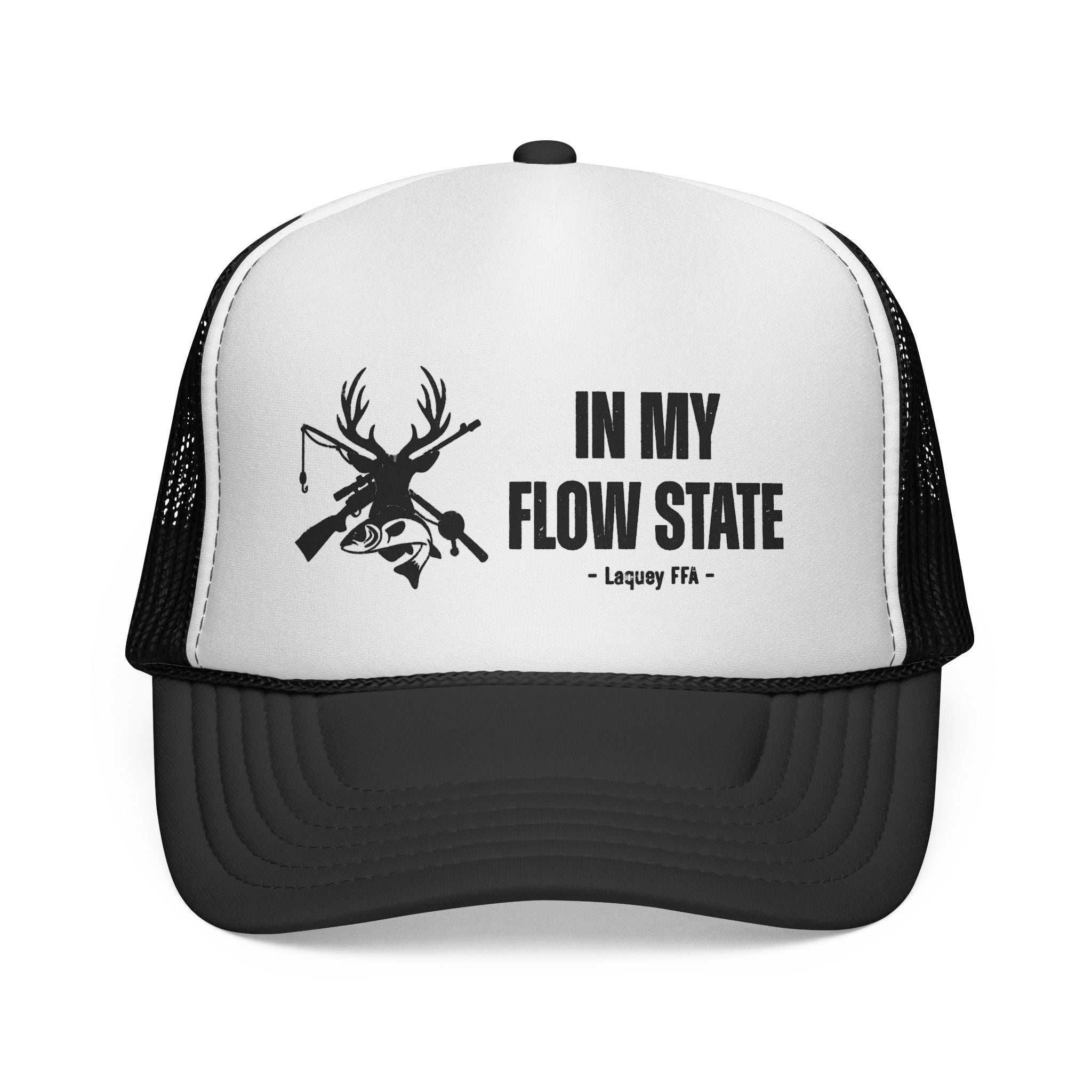 Trucker Cap — “In My Flow State” Hunting Deer Skull Mesh Hat