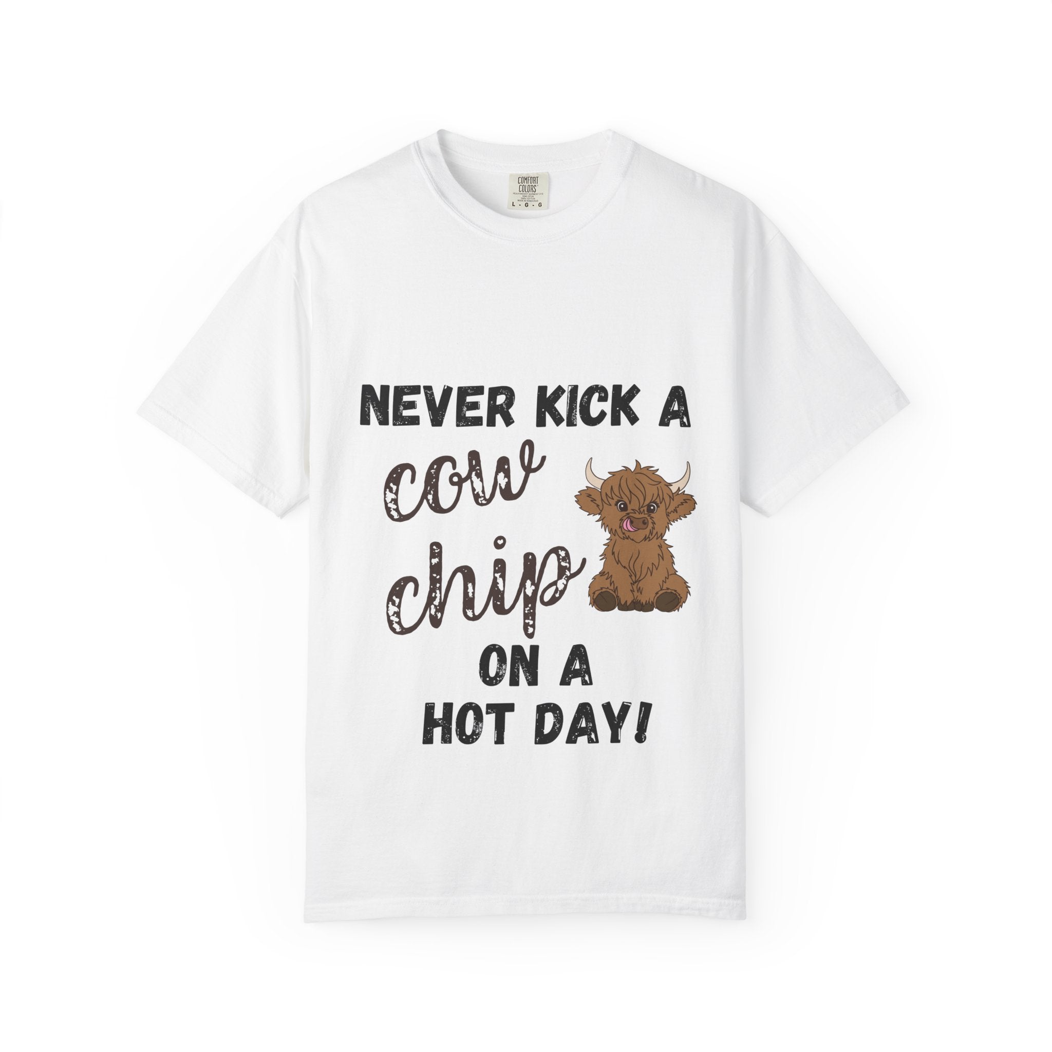 Cow Chip on a Hot Day - Cute Cow Humor Tee